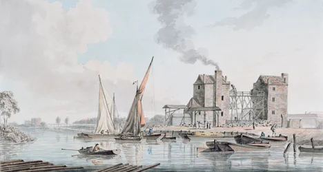Vista del motor de agua en Pimlico, 1783